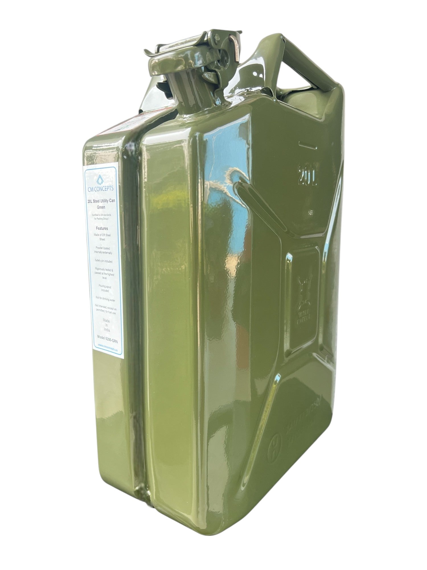 Yates® Authentic Steel Metal NATO Jerry Can 5 Gallon +Spout (Khaki) image 6