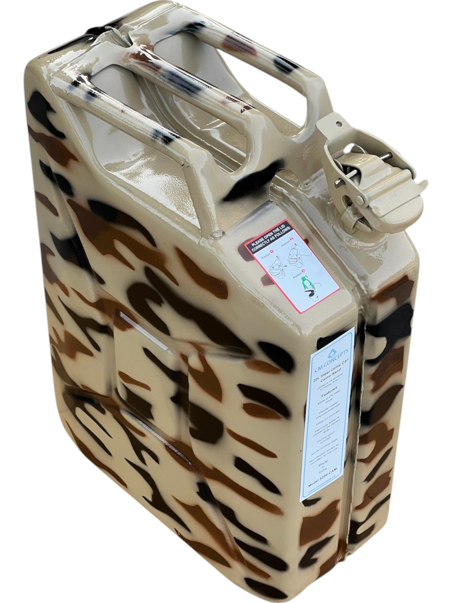 Yates® Authentic Steel Metal NATO Jerry Can 5 Gallon +Spout (Camo Sand) image 1