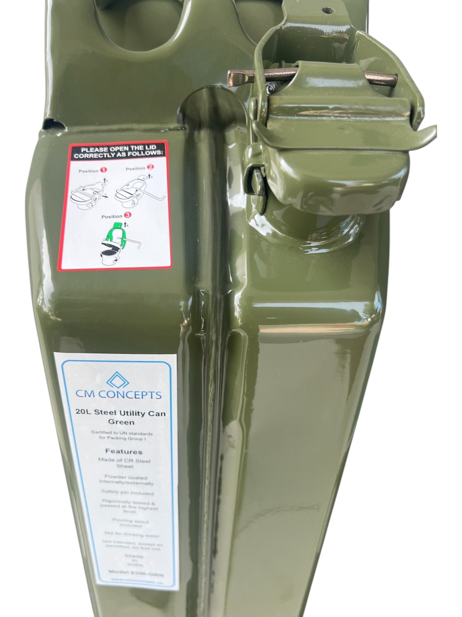 Yates® Authentic Steel Metal NATO Jerry Can 5 Gallon +Spout (Khaki) image 5